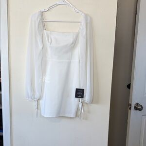 Lulu's White Long Sleeve Dress